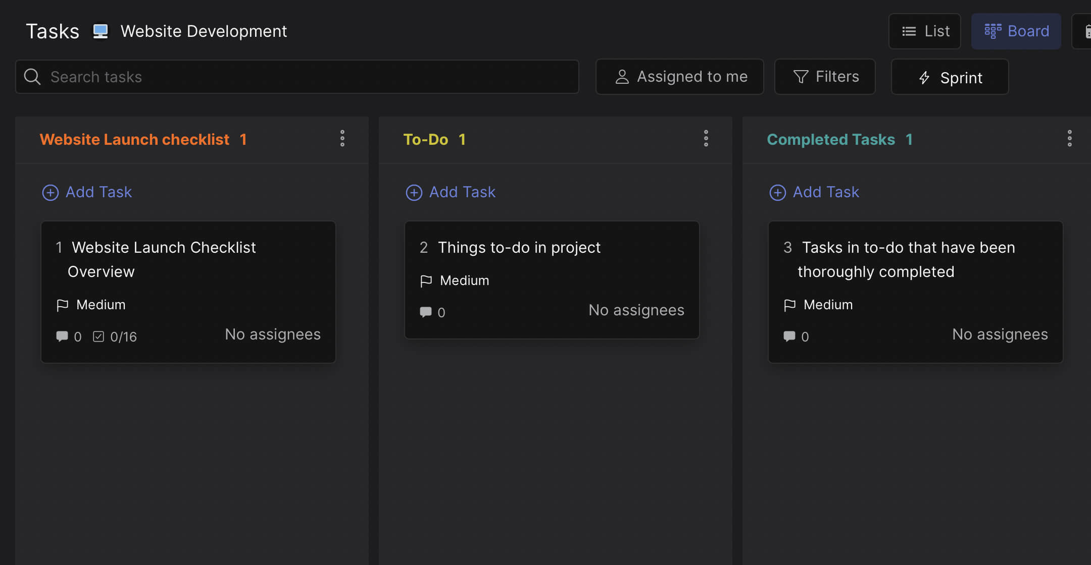 Website development process template preview showing project phases from discovery through launch with detailed checklists