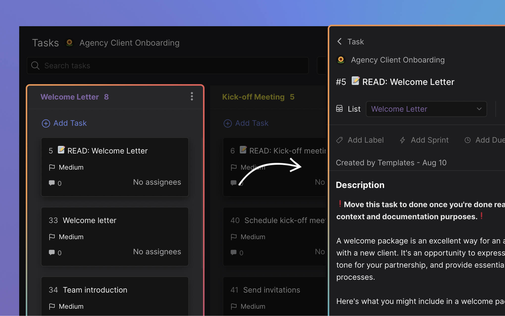 Welcome package for new clients with team intro and communication guide
