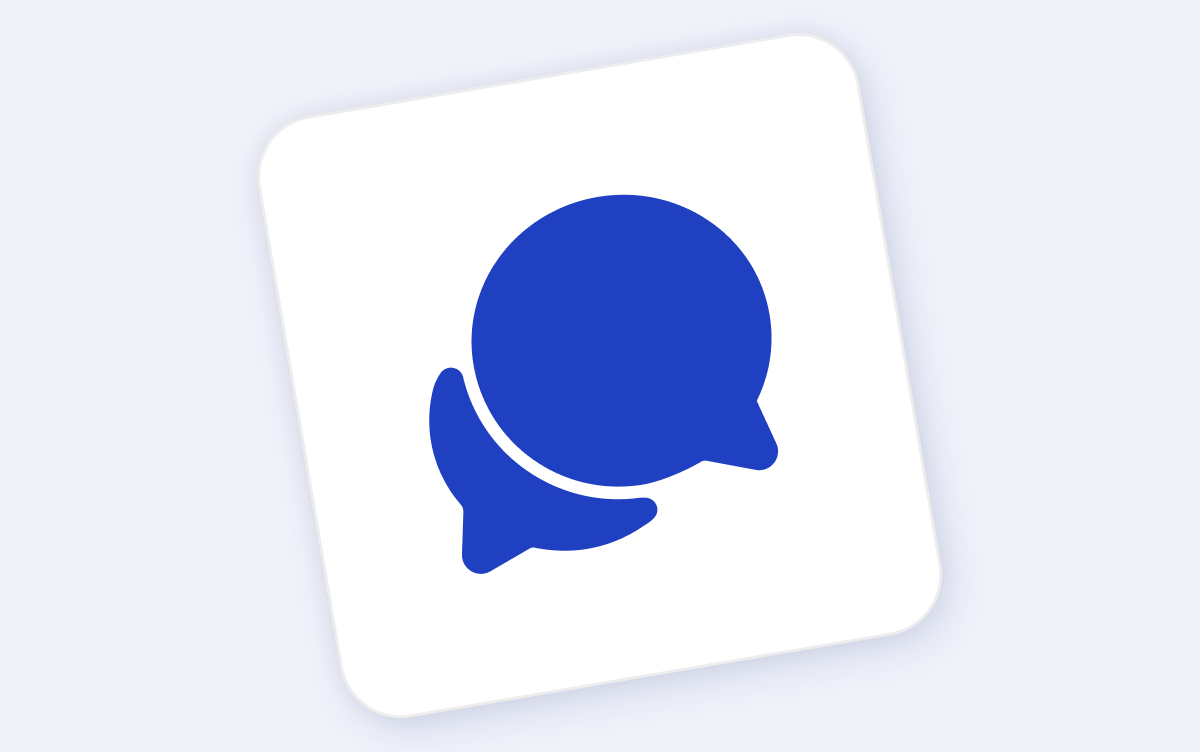 Two message bubbles as an abstract depiction of practicing transparency within client communication