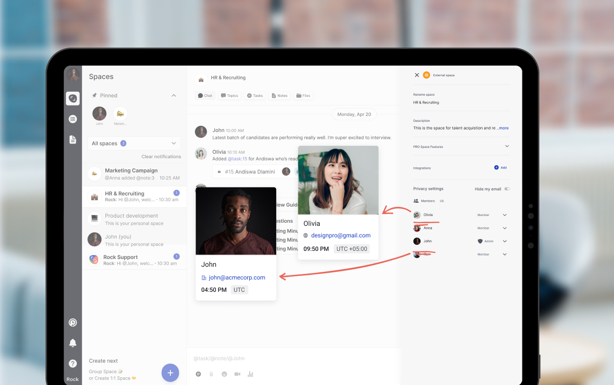 Client kickoff call with shared space, agenda, and notes in one place