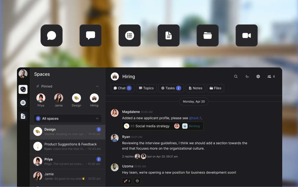 Illustration of a personalized support conversation between a teammate and a customer