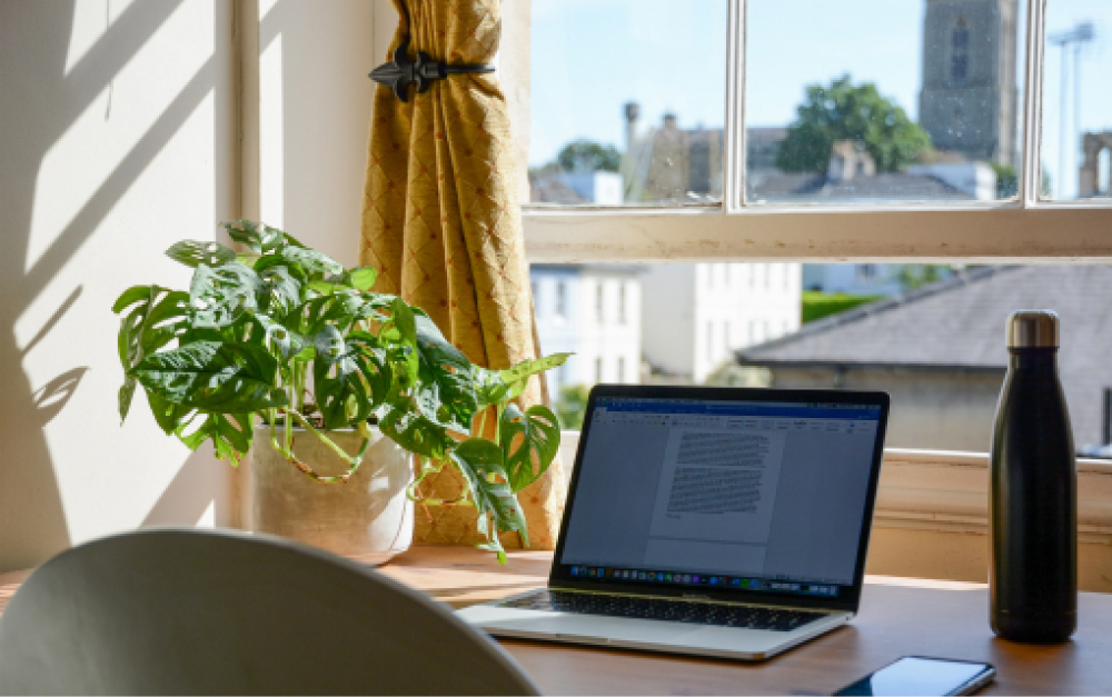 Organized workspace for focused deep work