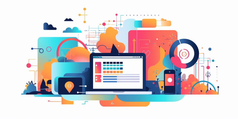 Concept illustration of digital project management technology