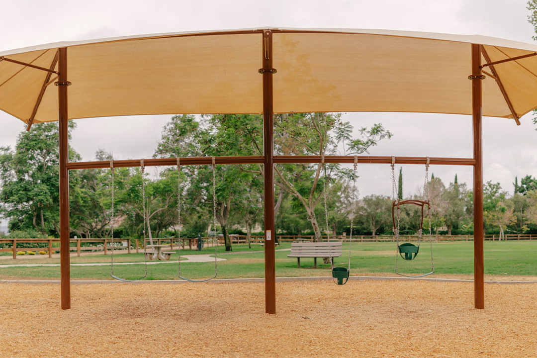 Commercial Sail Shades Over Chairs