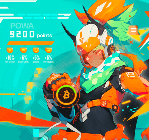 computer game set up, get power, game character, powa points, ai generated image