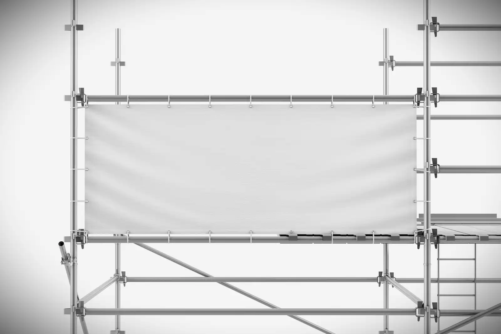 Picture of a scaffolding, with a art having a canvas suggesting the hidden person behind this support system.