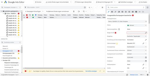Übersicht zu den allgemeinen Kampagneneinstellungen