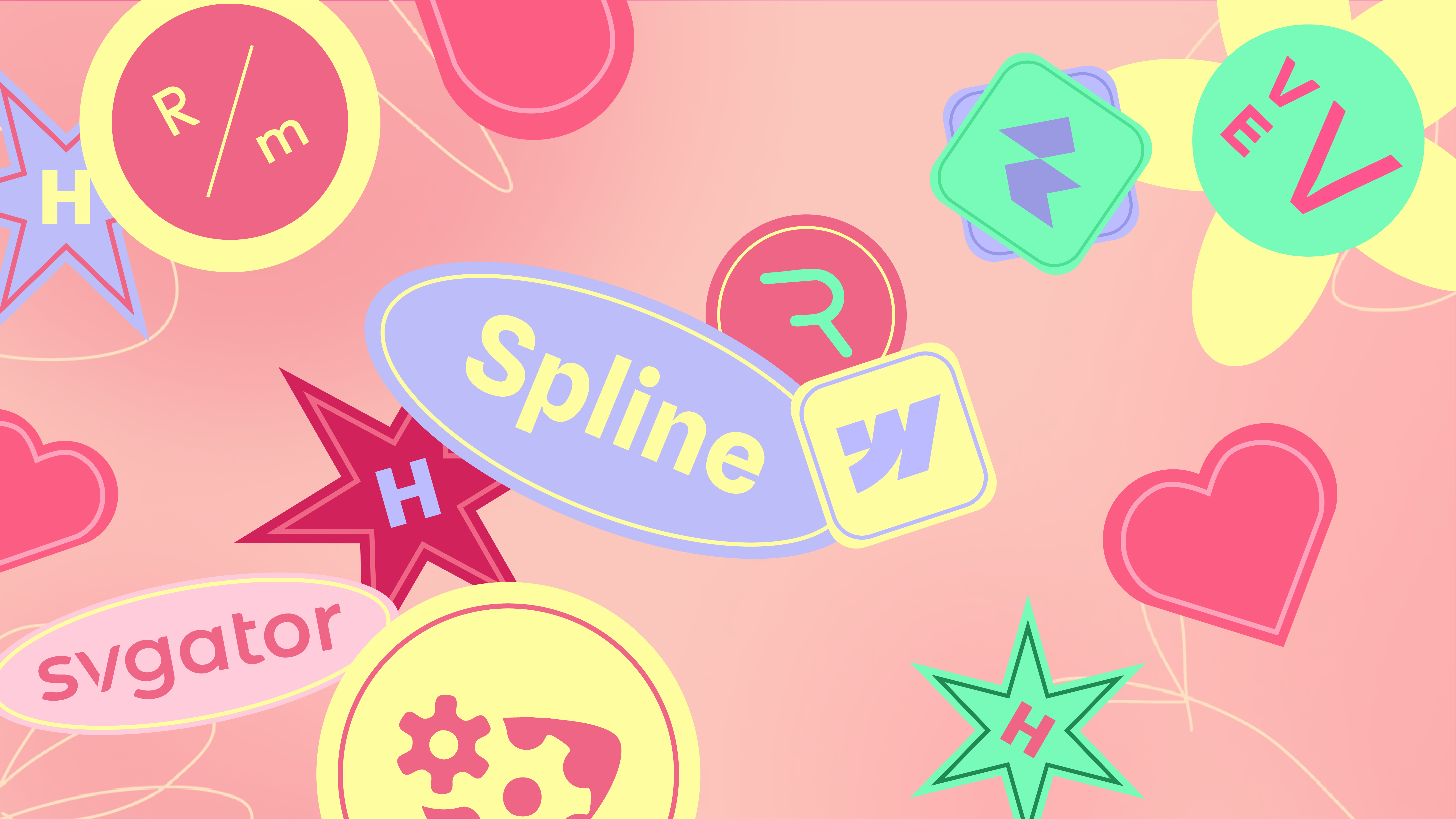 No-code platforms including Webflow, Framer, Rive, VEV, SVGator, and Spline showcased by HLabs for digital design