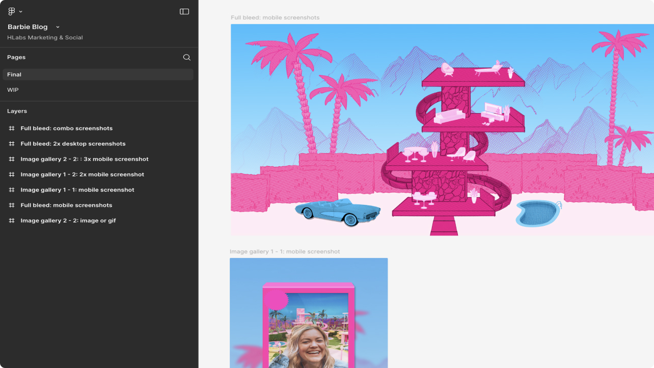 POV of Graphic Design intern working on Figma