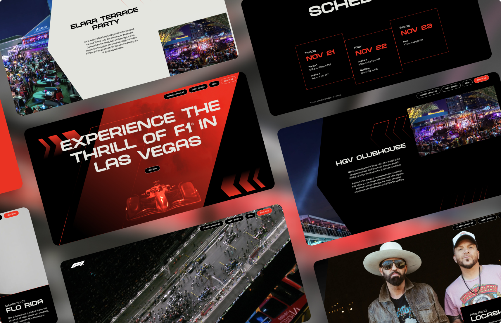 Event landing page as part of HGV Formula 1 Integrated Marketing Campaign