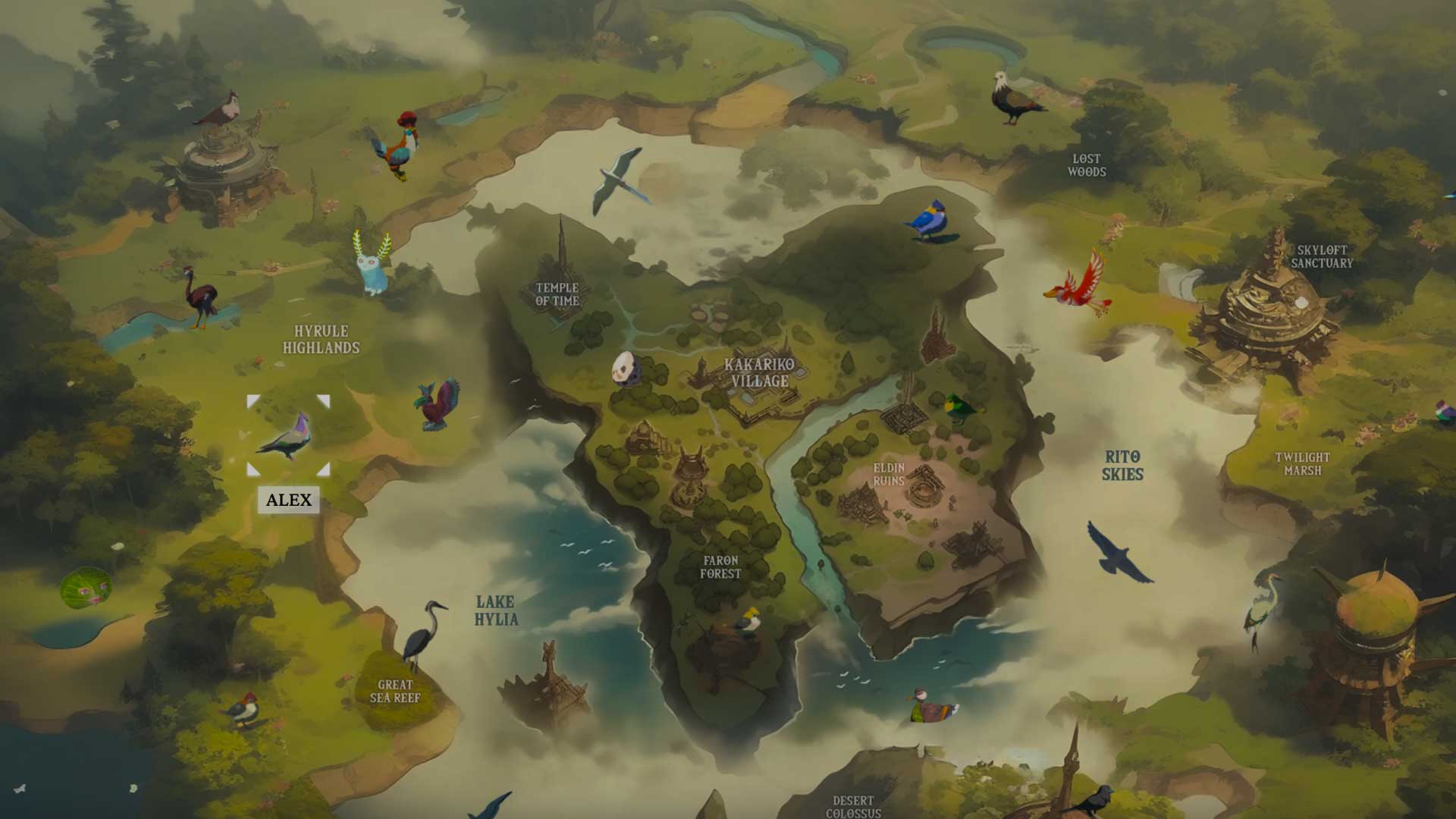 Illustrated interactive map created using AI