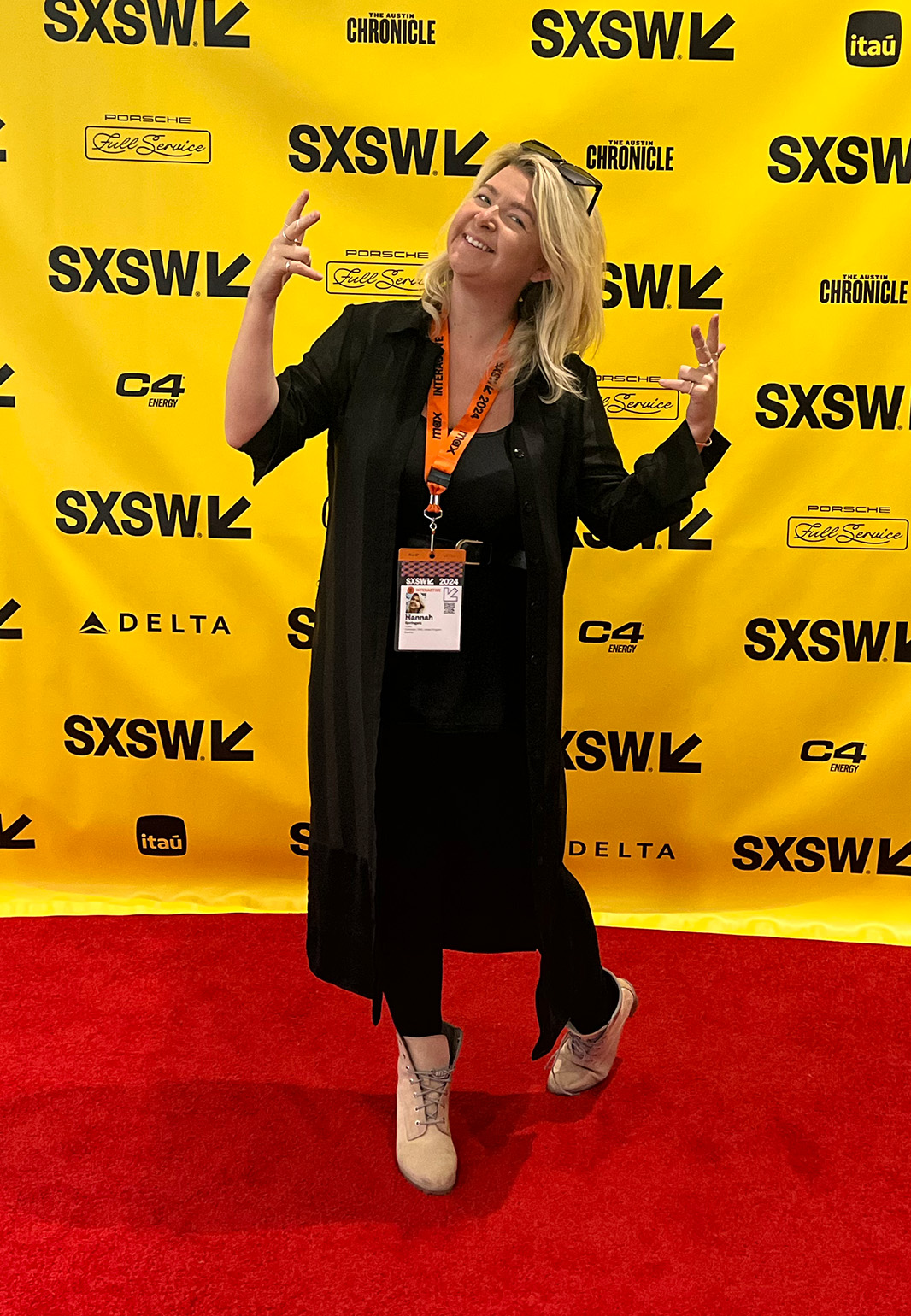 Han Springett CEO of HLabs on red carpet at SXSW