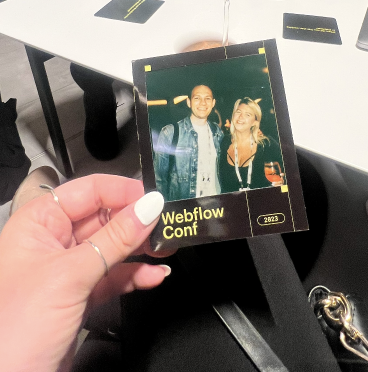 Polaroid photo swag at Webflow event