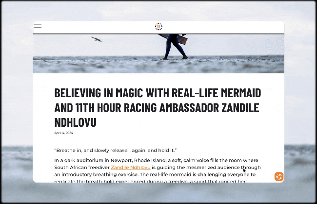 11th Hour Racing website built on WordPress