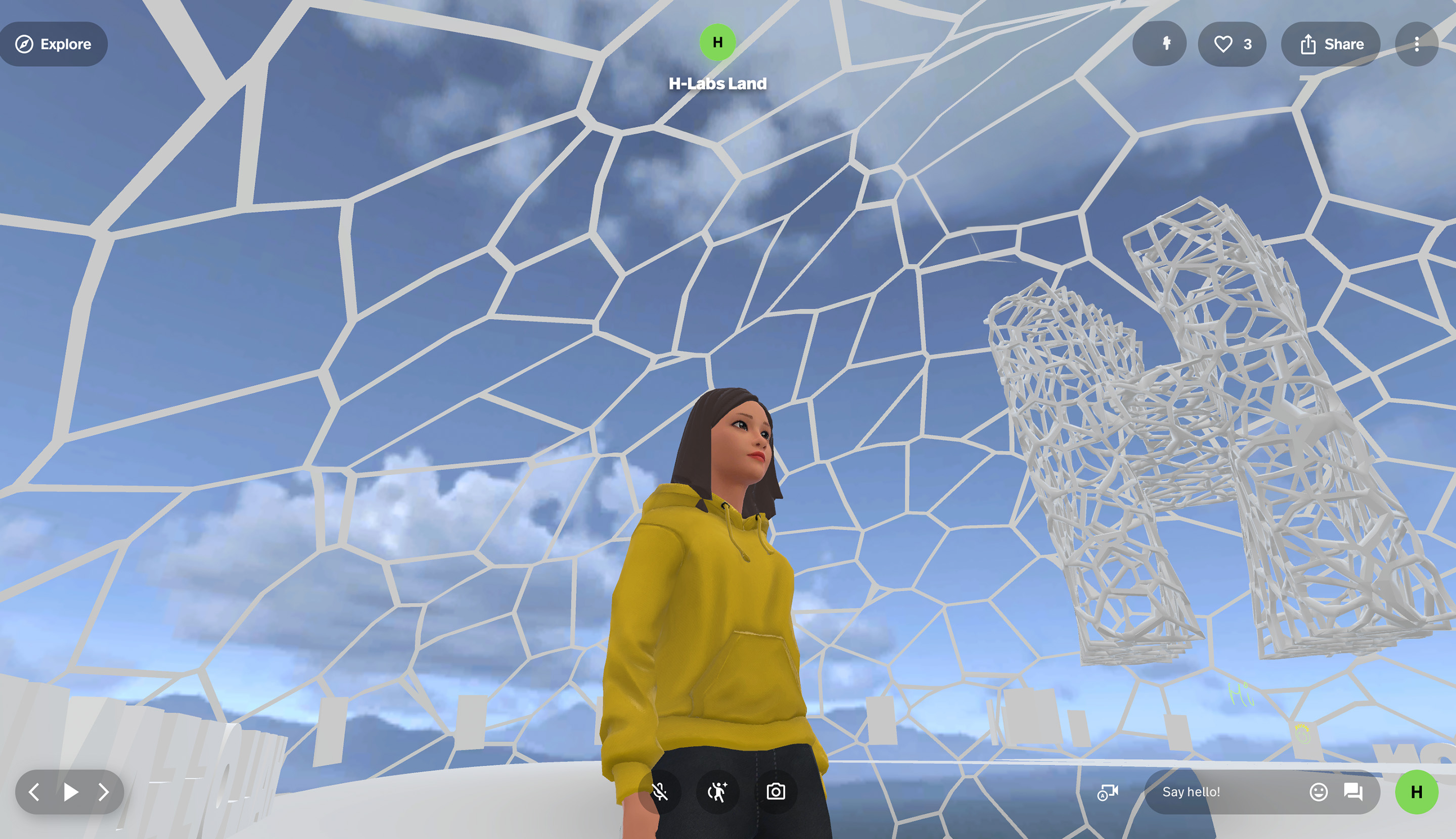 David created HLabs Land in Spatial.io for metaverse meeting