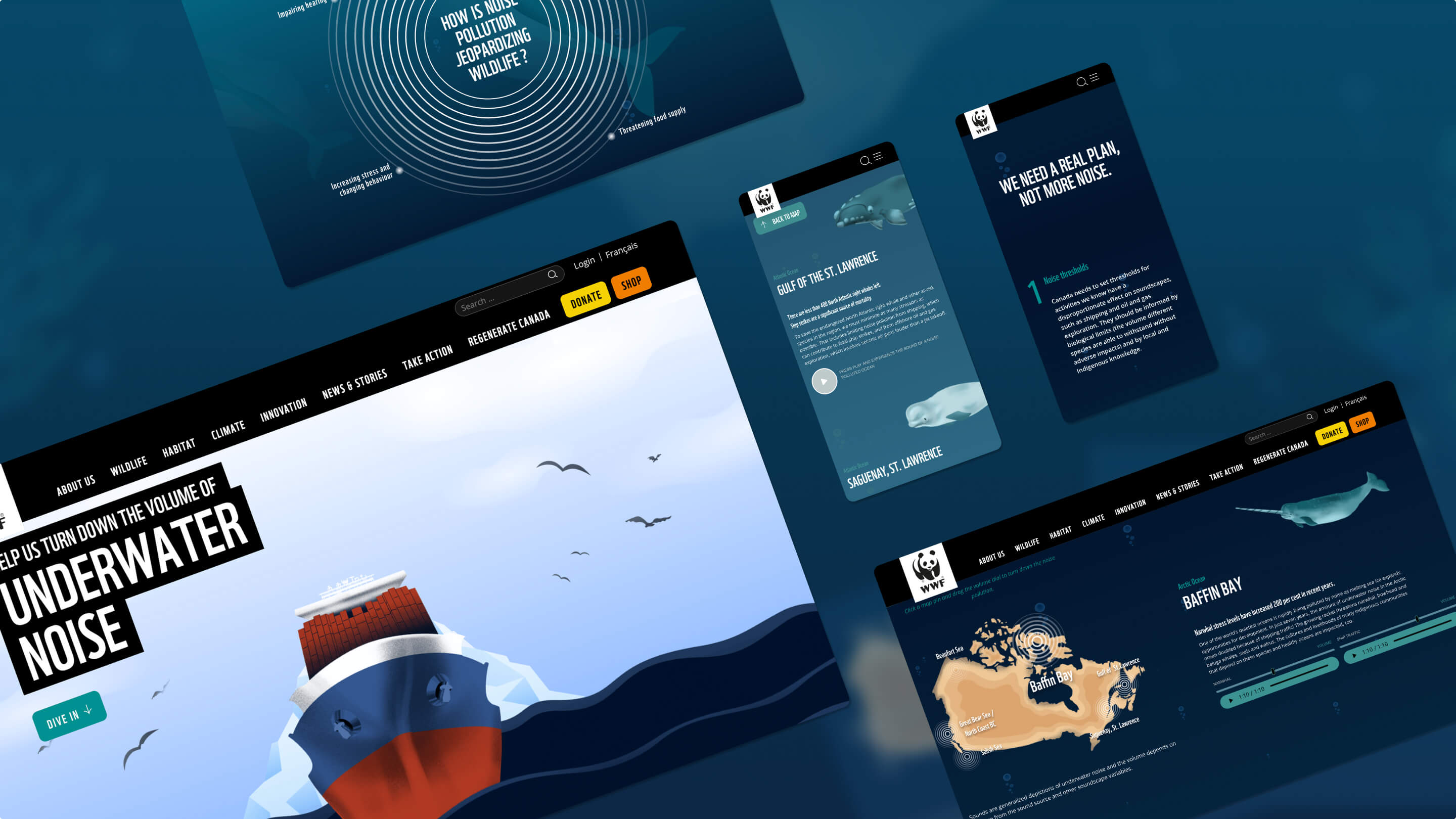 WWF Underwater Noise campaign to reduce audio pollution harming whales