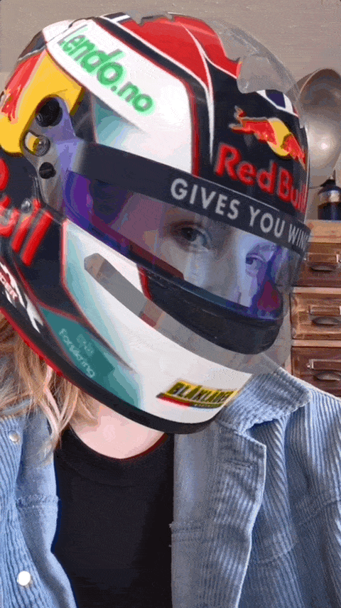Spark AR filter allowing users to try Dennis Hauger's F2 racing helmet
