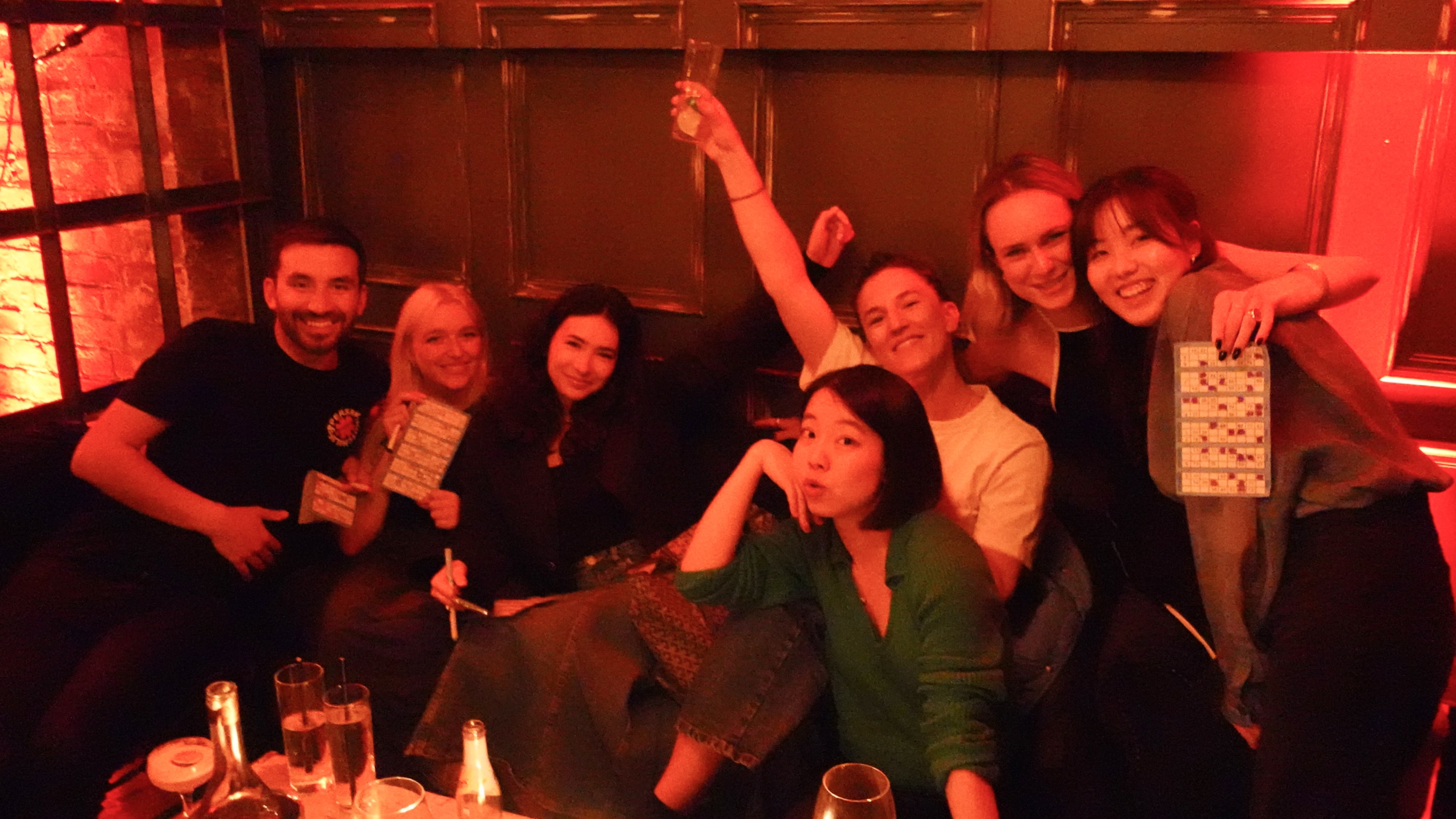 Creative intern Ying at drag bingo in Shoreditch
