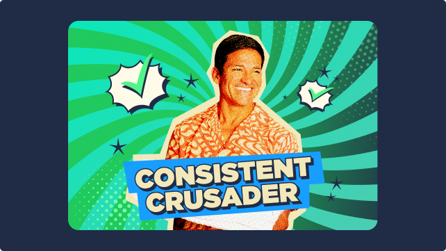 The Consistent Crusader character from the HGV Super Squad