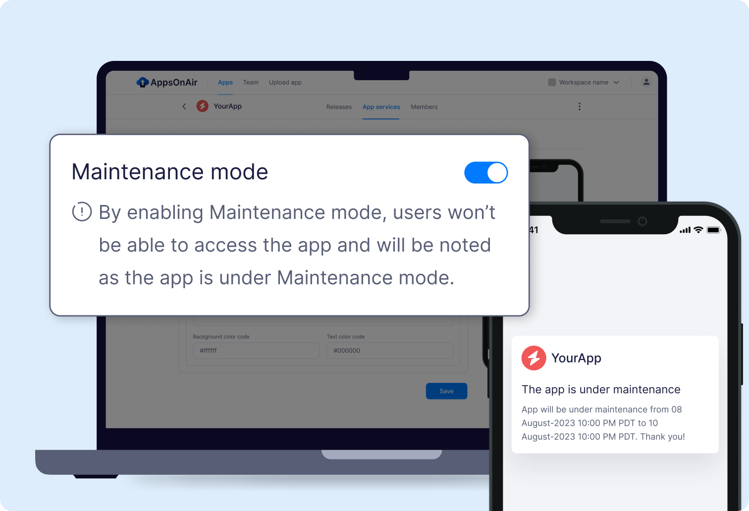 Switch on maintenance mode