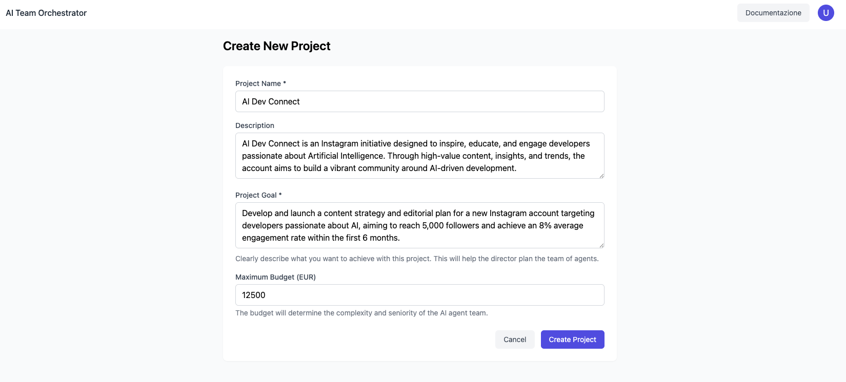 New Project Creation