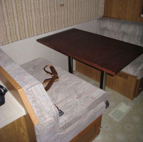 Before RV Benches Reupholstery before