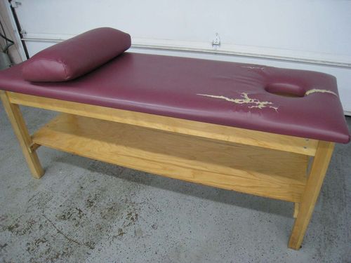 Before Massage Table Upholstery Repair before