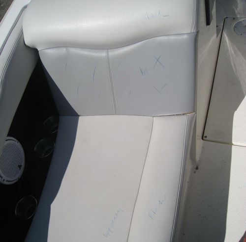 Before Boat Seat Reupholstery before