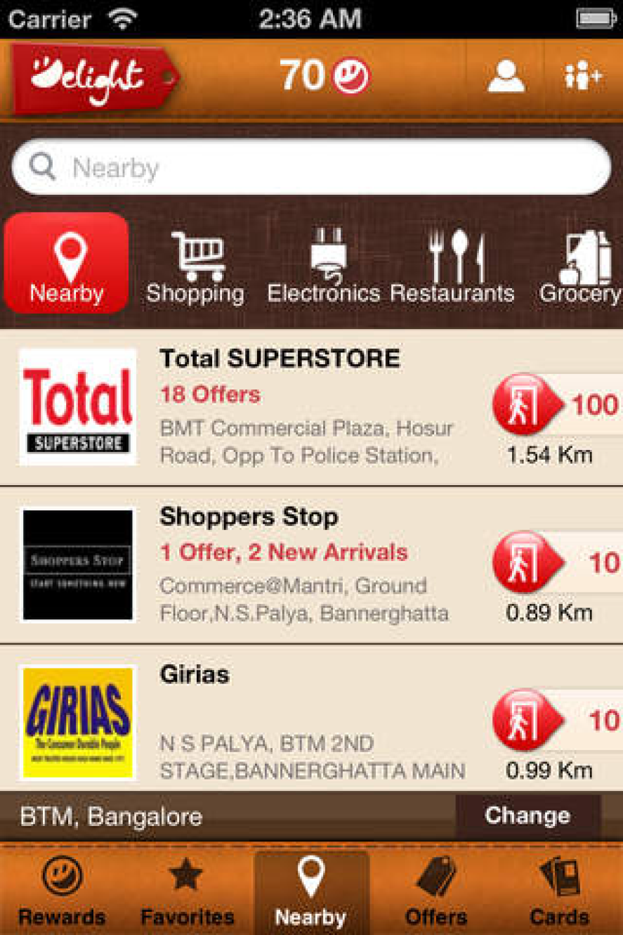 A screenshot of DelightCircle app,.