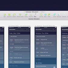 A set of screenshots of iOS calendar App