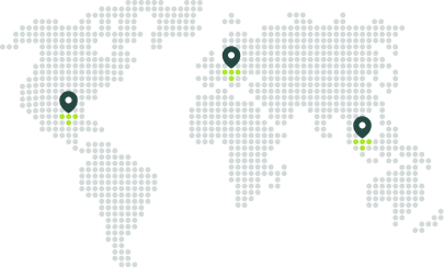 World map with office locations
