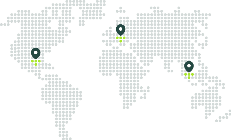 World map with office locations