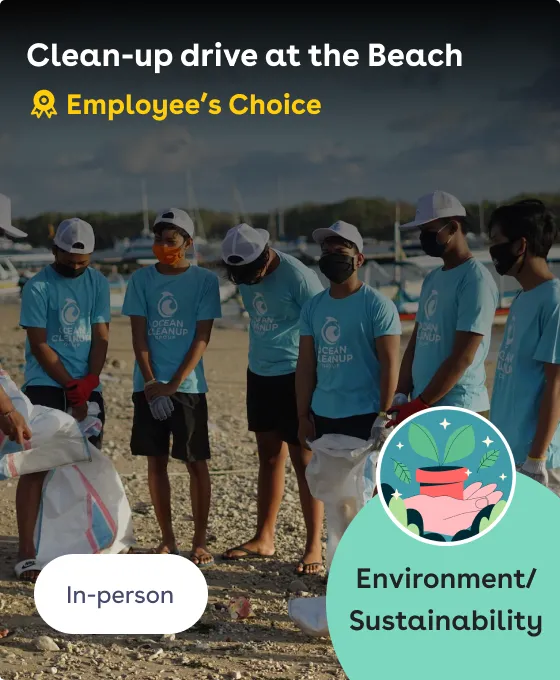 Clean-up drive at the Beach,  CSR Volunteering Activity Example