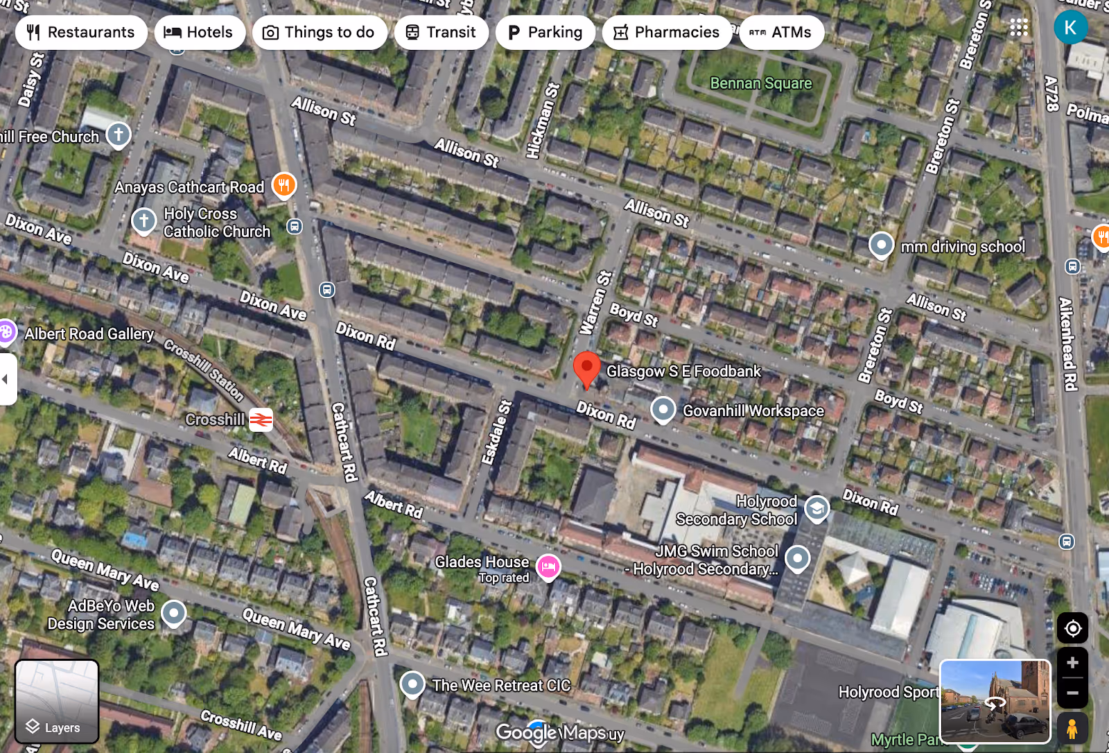 Glasgow SE Food bank Location on Google Maps