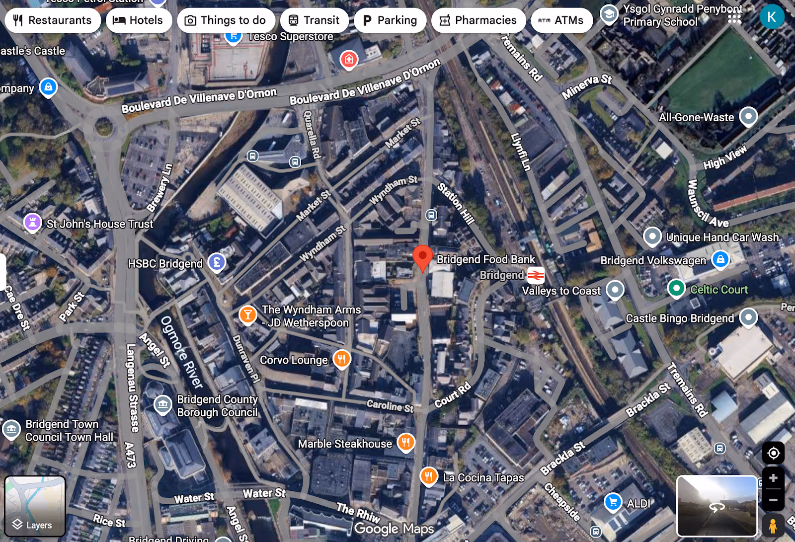 Bridgend Food bank Location on Google Maps