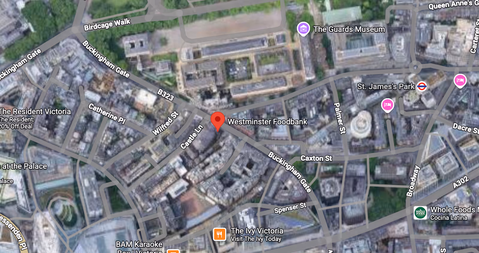 Westminster Food bank Map Image