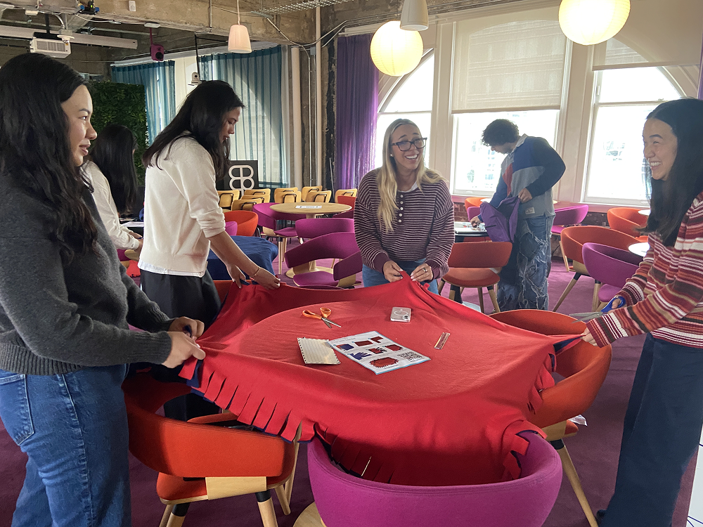 After Connections: colleagues talking and laughing together