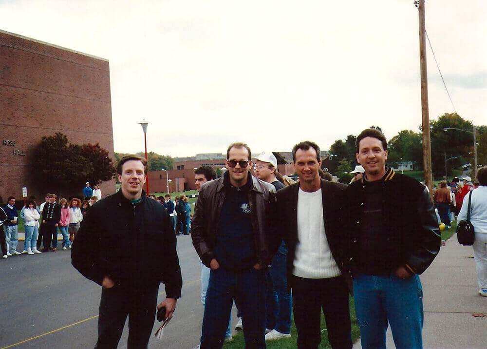 William Rothenbach and friends during his time as a student attending Edinboro.