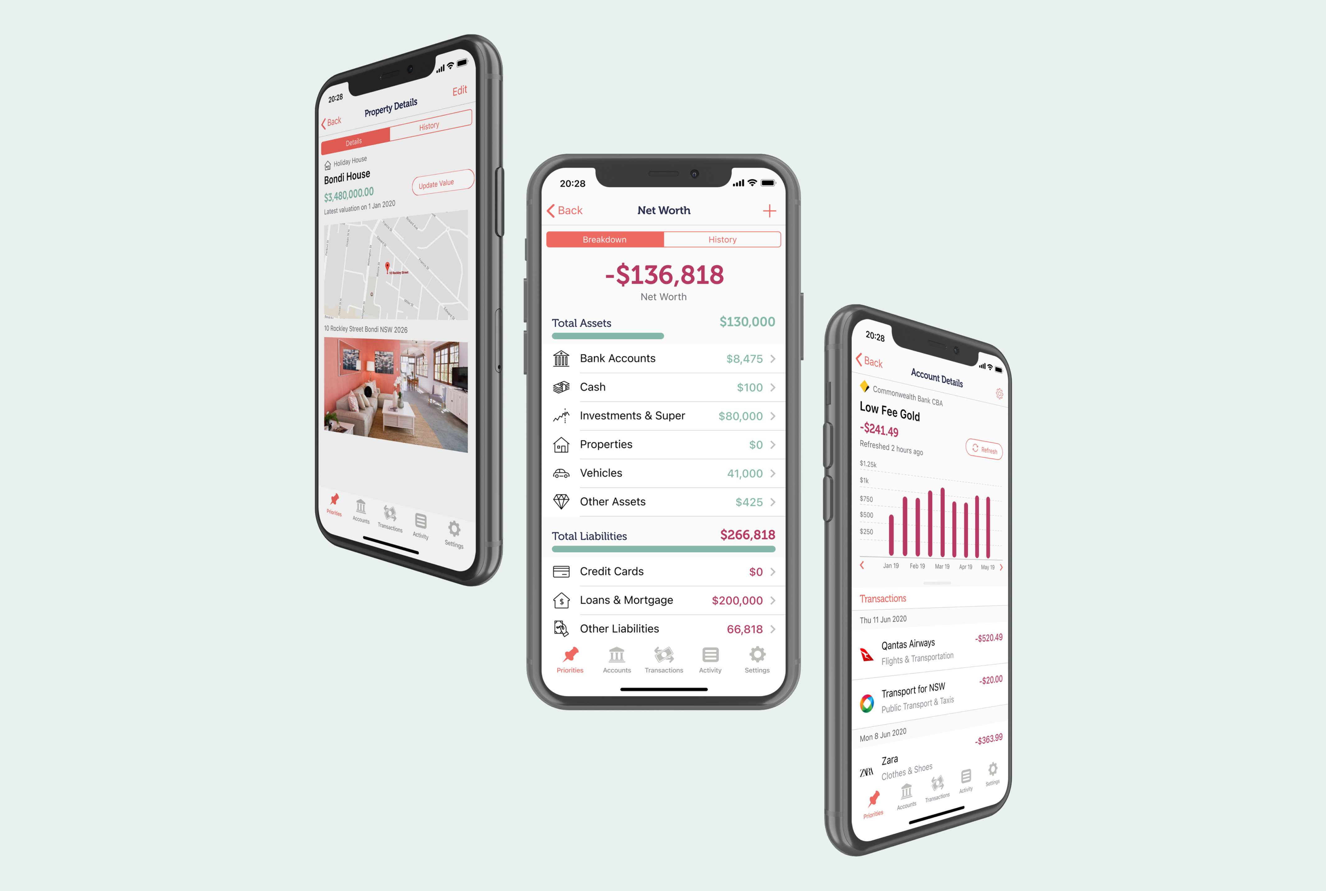 MoneyBrilliant app Net worth screen designs