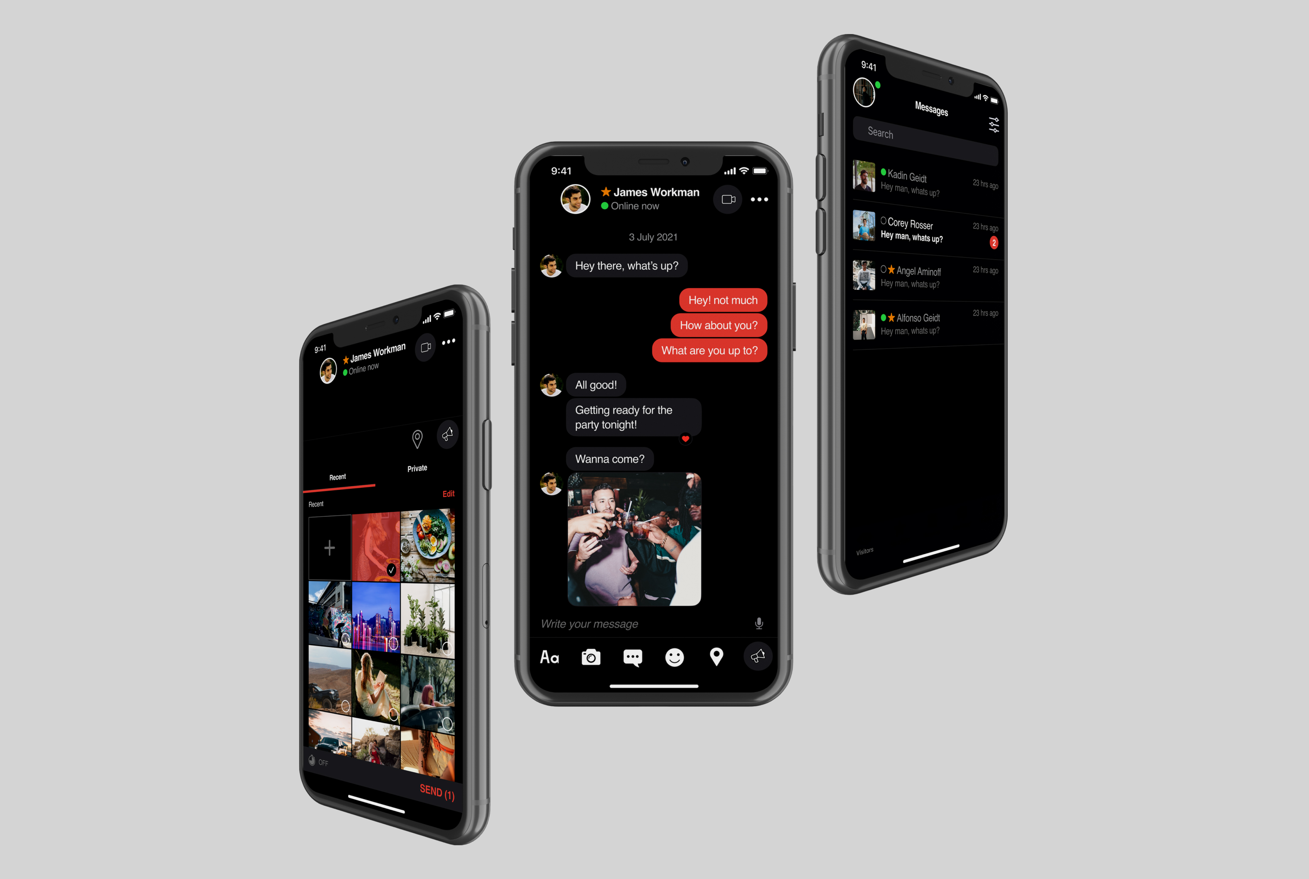Daddyhunt app Chat screen designs