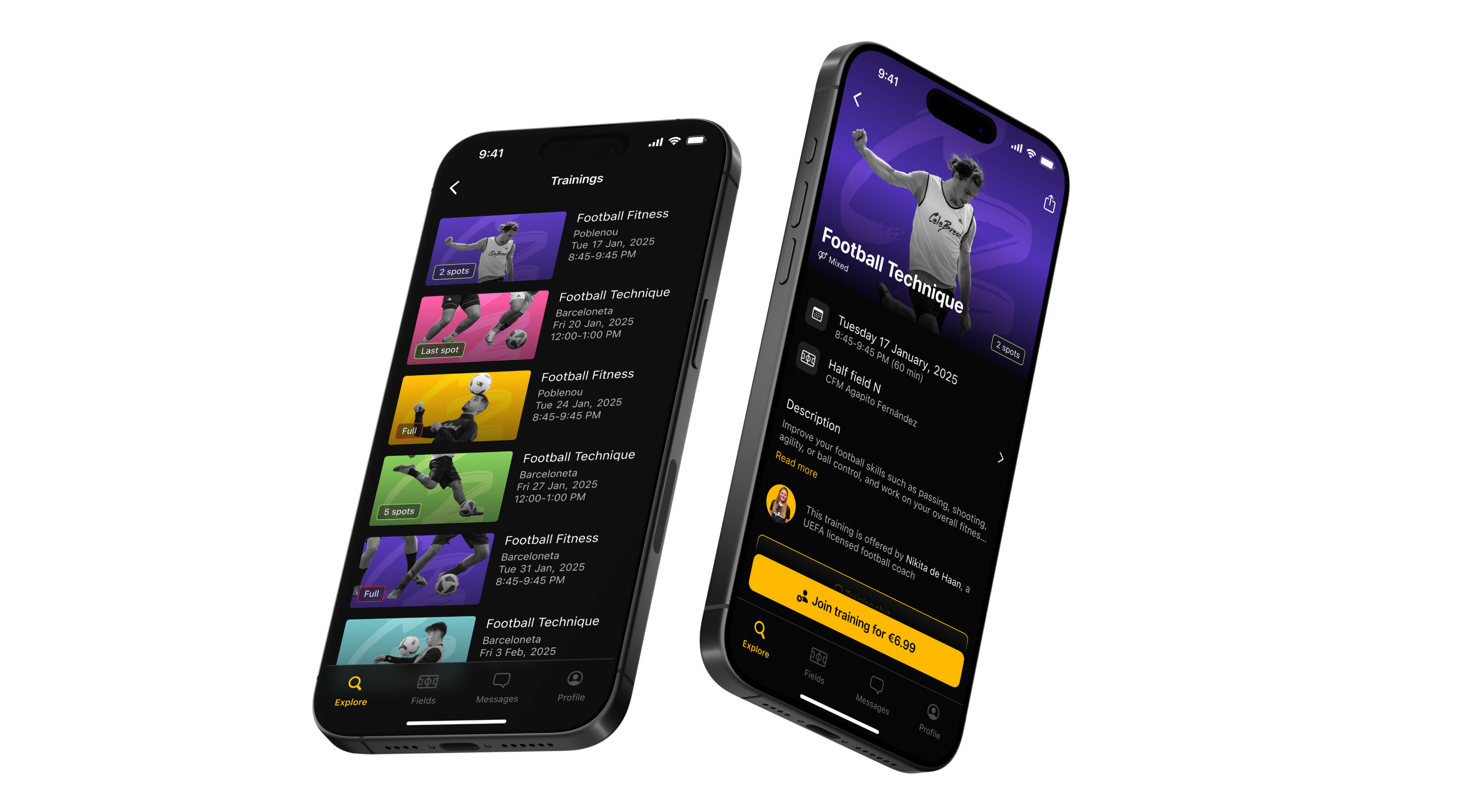 CeleBreak app training screen designs