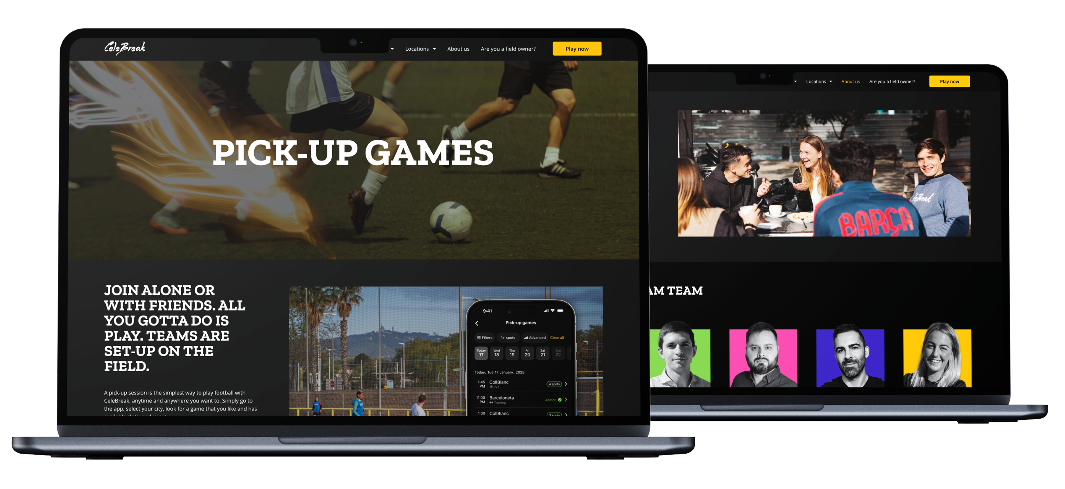 CeleBreak public website design 