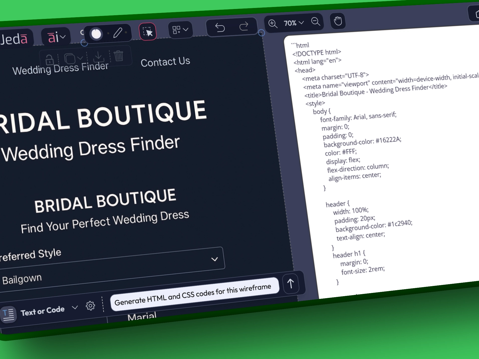 Wireframe to Mockup with Jeda.ai
