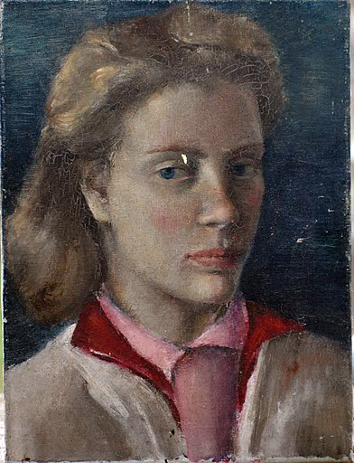 Zelfportret met los haar