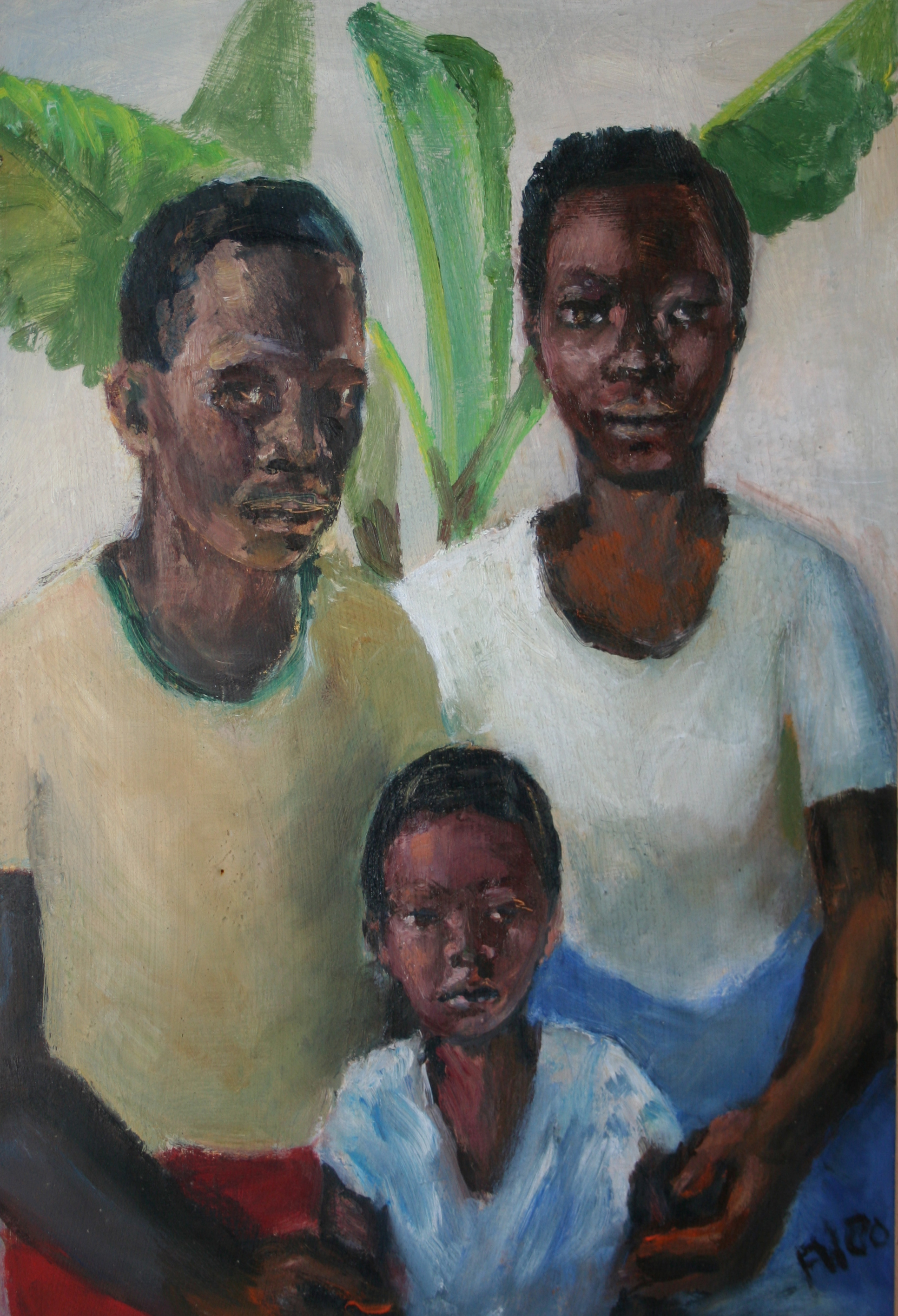 Donkere familie portret