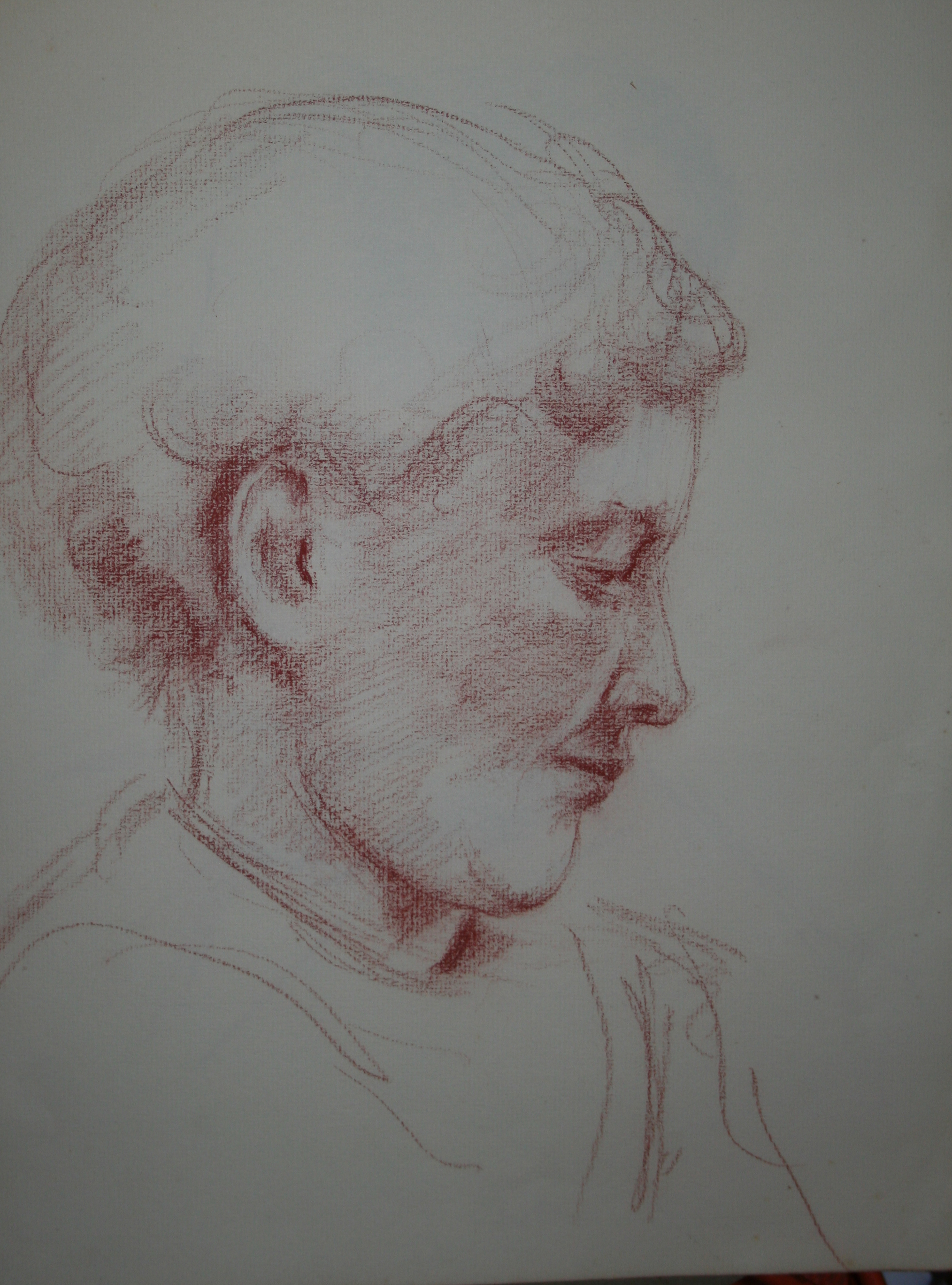 En profil vrouw, tekening