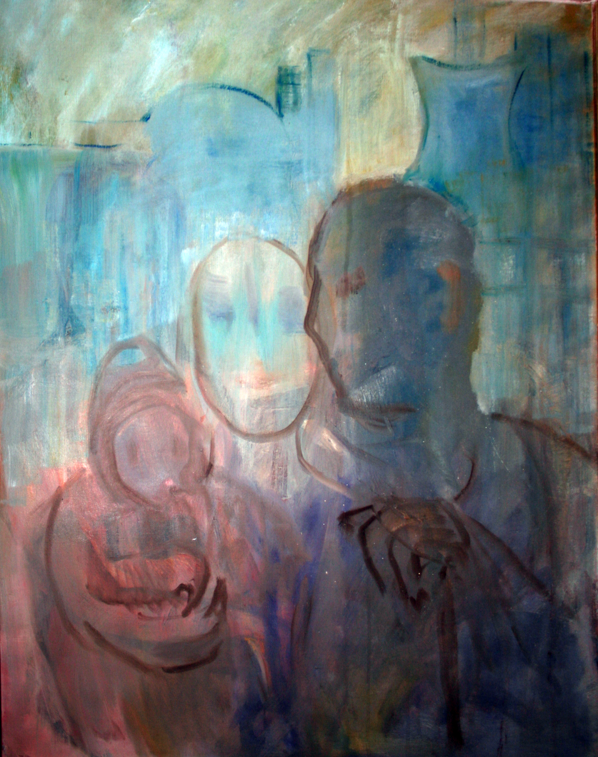 Ouders met kind voor fabrieken