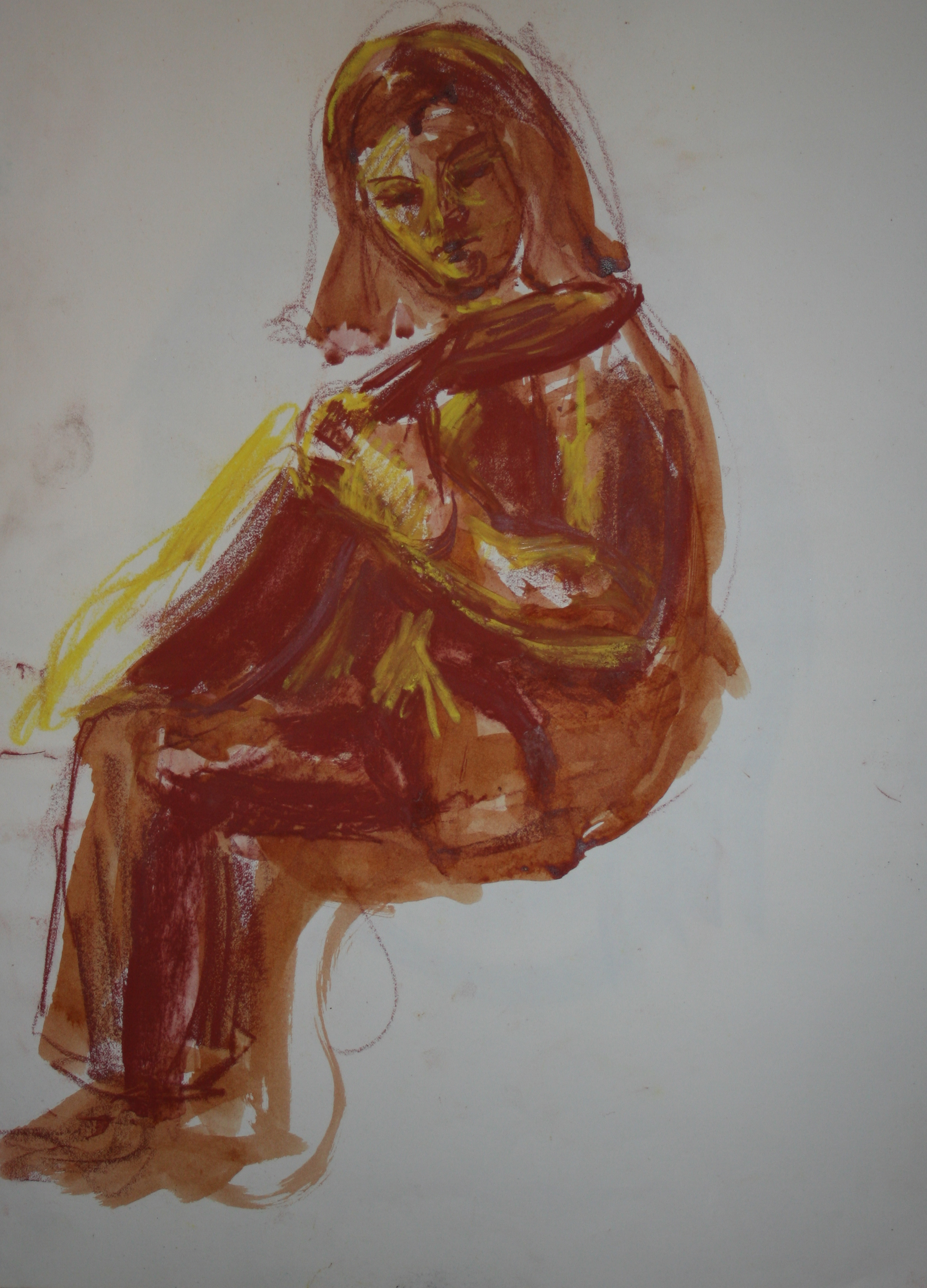 Vrouw met Gitaar, studie