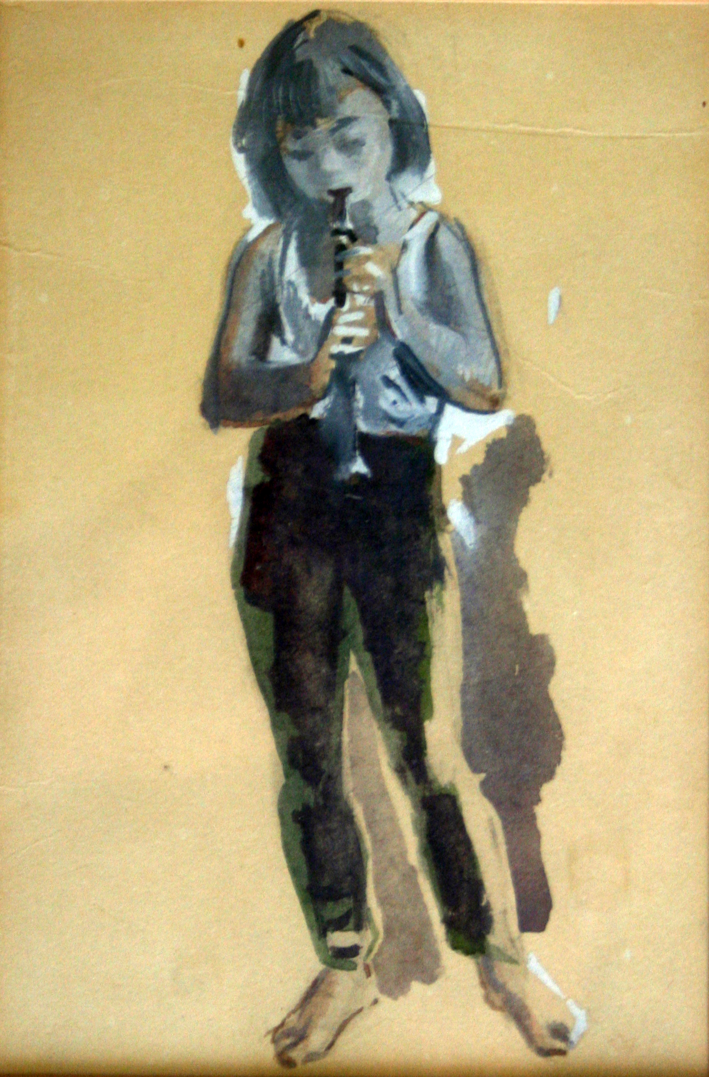 Fluitspelend meisje, door Sierk Schröder