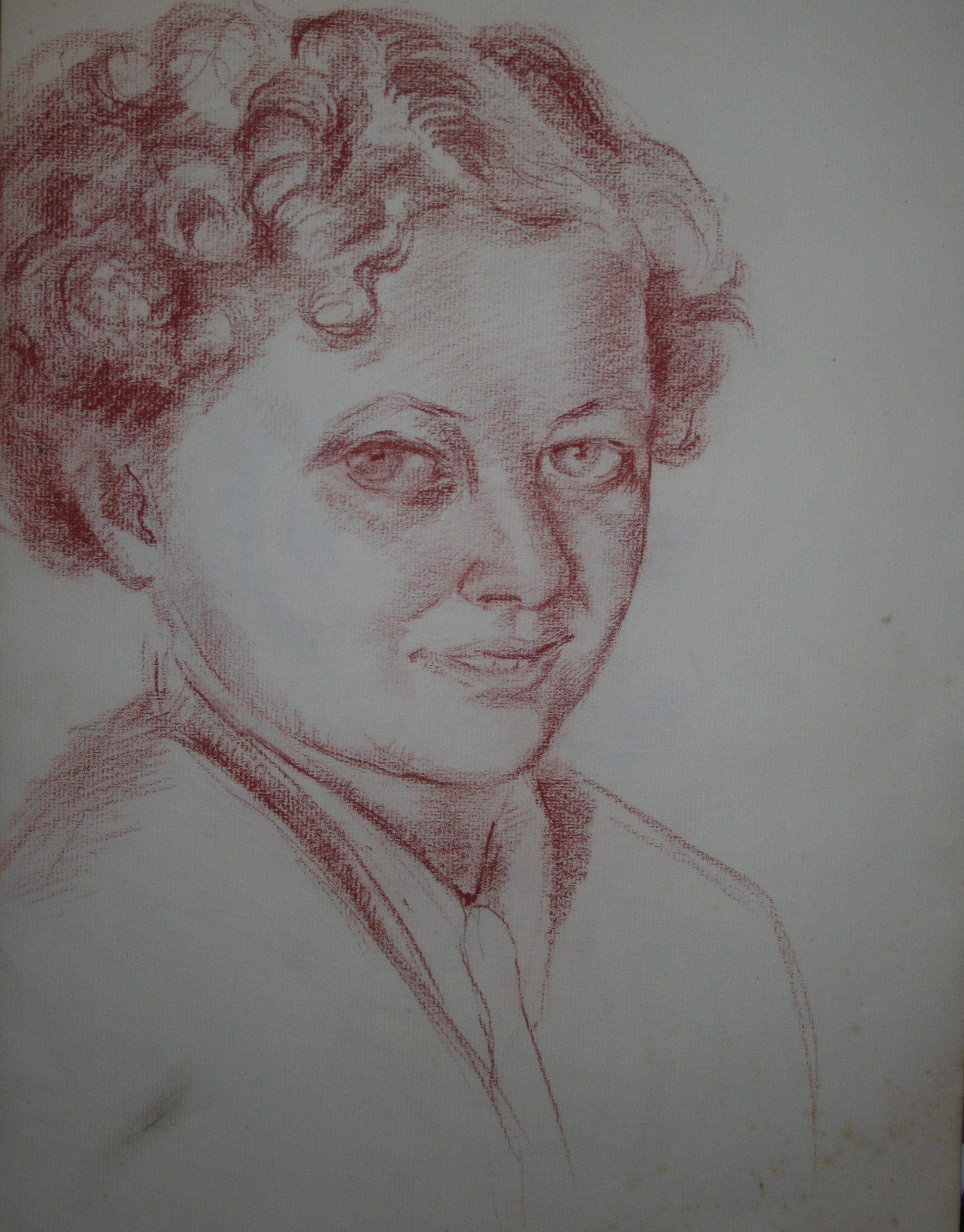 Gek kijkend meisje, tekening